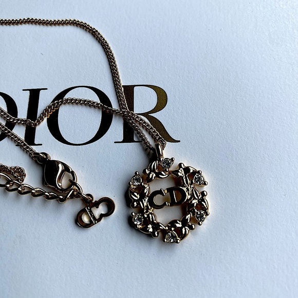 AUTHENTIC vintage gold tone Christian Dior necklace with crystals - Picture 5 of 10